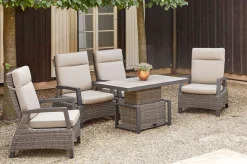 SIENA GARDEN Corido Lifttisch, charcoal, Alu/Gardino®-Geflecht, 130 x 75 cm, höhenverstellbar