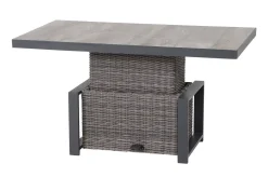 SIENA GARDEN Corido Lifttisch, charcoal, Alu/Gardino®-Geflecht, 130 x 75 cm, höhenverstellbar