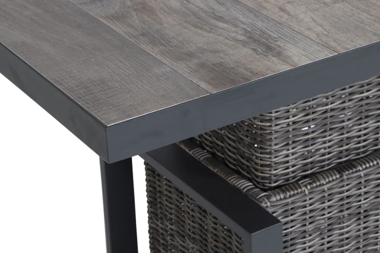 SIENA GARDEN Corido Lifttisch, charcoal, Alu/Gardino®-Geflecht, 130 x 75 cm, höhenverstellbar