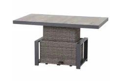 SIENA GARDEN Corido Lifttisch, charcoal, Alu/Gardino®-Geflecht, 130 x 75 cm, höhenverstellbar
