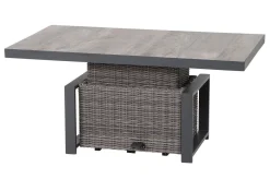 SIENA GARDEN Corido Lifttisch, charcoal, Alu/Gardino®-Geflecht, 130 x 75 cm, höhenverstellbar