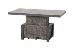 SIENA GARDEN Corido Lifttisch, charcoal, Alu/Gardino®-Geflecht, 130 x 75 cm, höhenverstellbar
