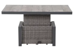 SIENA GARDEN Corido Lifttisch, charcoal, Alu/Gardino®-Geflecht, 130 x 75 cm, höhenverstellbar