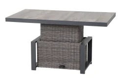 SIENA GARDEN Corido Lifttisch, charcoal, Alu/Gardino®-Geflecht, 130 x 75 cm, höhenverstellbar