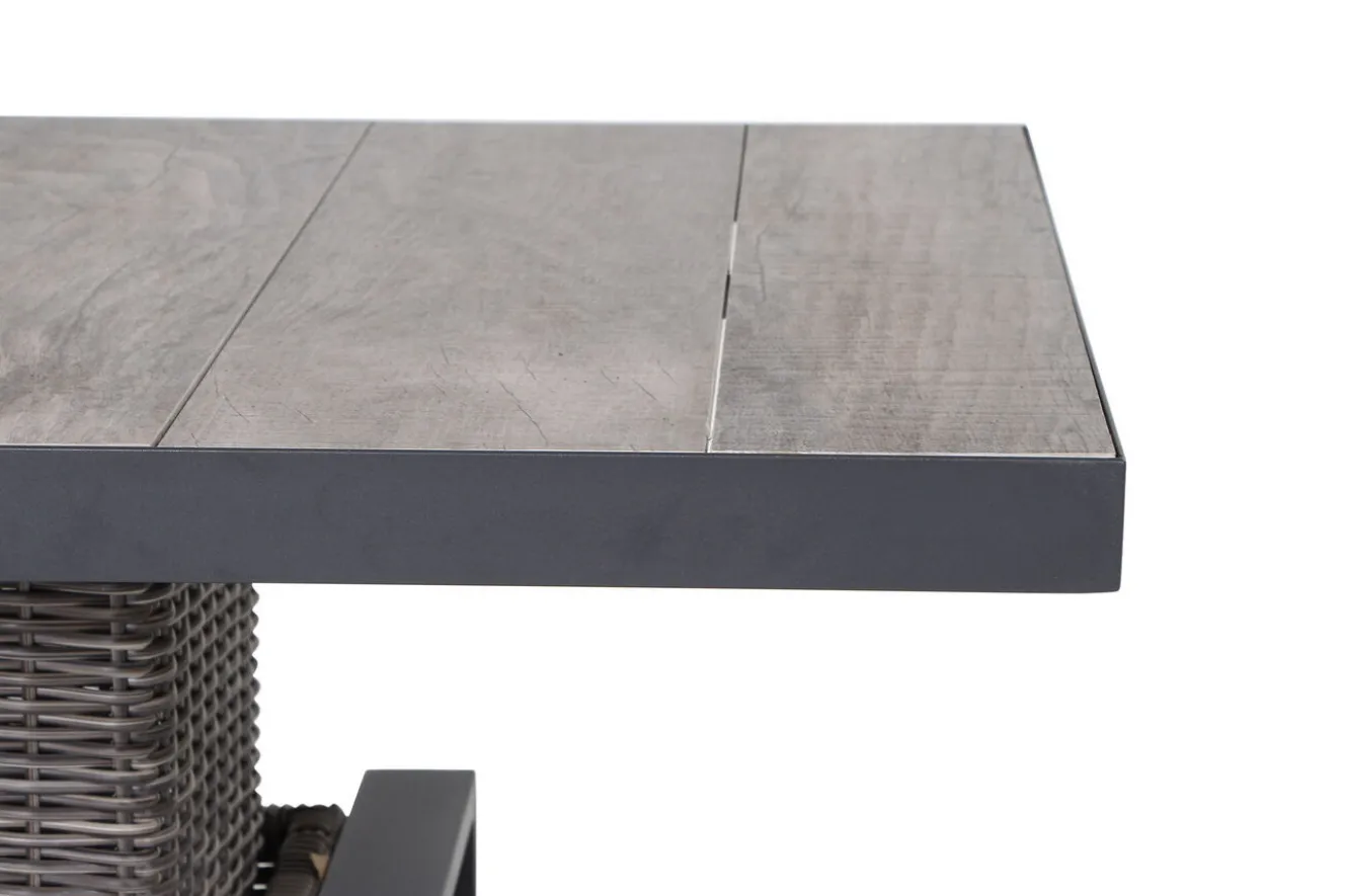 SIENA GARDEN Corido Lifttisch, charcoal, Alu/Gardino®-Geflecht, 130 x 75 cm, höhenverstellbar
