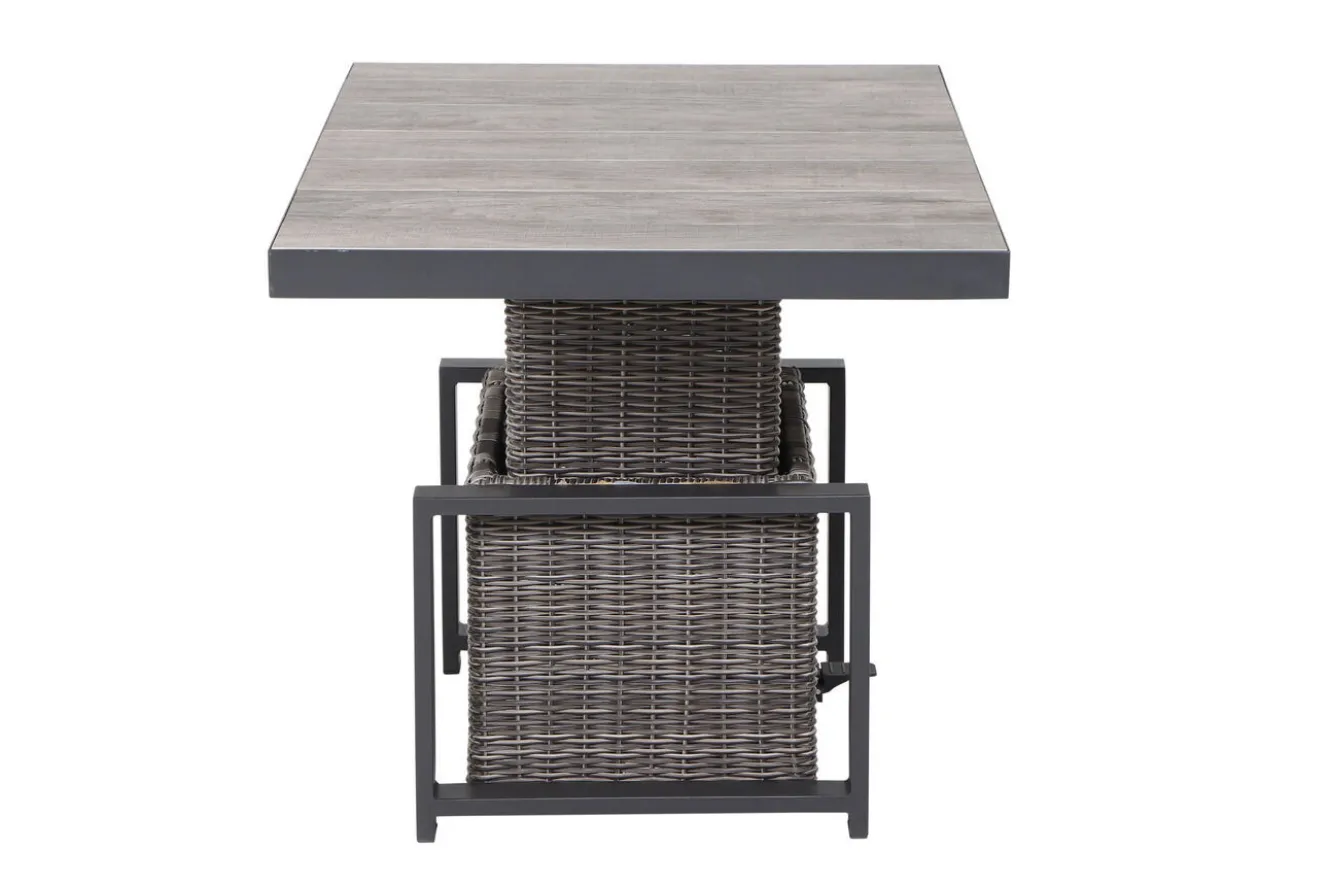 SIENA GARDEN Corido Lifttisch, charcoal, Alu/Gardino®-Geflecht, 130 x 75 cm, höhenverstellbar