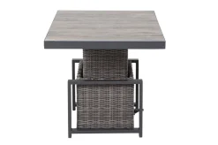 SIENA GARDEN Corido Lifttisch, charcoal, Alu/Gardino®-Geflecht, 130 x 75 cm, höhenverstellbar