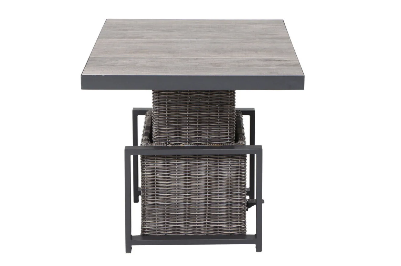 SIENA GARDEN Corido Lifttisch, charcoal, Alu/Gardino®-Geflecht, 130 x 75 cm, höhenverstellbar