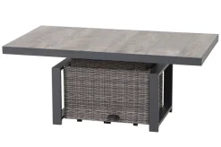 SIENA GARDEN Corido Lifttisch, charcoal, Alu/Gardino®-Geflecht, 130 x 75 cm, höhenverstellbar