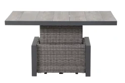SIENA GARDEN Corido Lifttisch, charcoal, Alu/Gardino®-Geflecht, 130 x 75 cm, höhenverstellbar