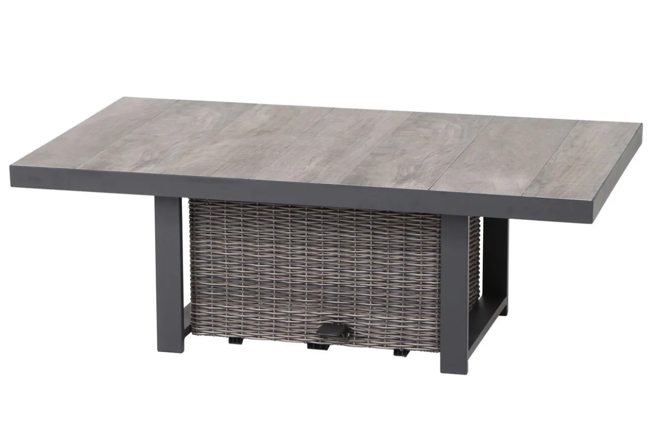 SIENA GARDEN Corido Lifttisch, charcoal, Alu/Gardino®-Geflecht, 130 x 75 cm, höhenverstellbar