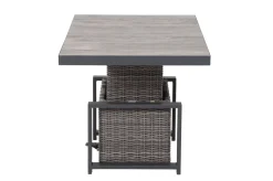 SIENA GARDEN Corido Lifttisch, charcoal, Alu/Gardino®-Geflecht, 130 x 75 cm, höhenverstellbar