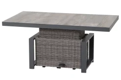 SIENA GARDEN Corido Lifttisch, charcoal, Alu/Gardino®-Geflecht, 130 x 75 cm, höhenverstellbar