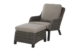 SIENA GARDEN Corido Loungehocker, charcoal, Alu / Gardino®-Geflecht, 60x57x42 cm
