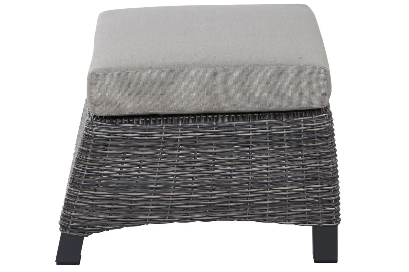 SIENA GARDEN Corido Loungehocker, charcoal, Alu / Gardino®-Geflecht, 60x57x42 cm