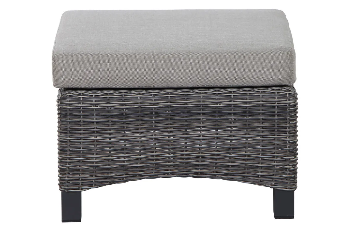 SIENA GARDEN Corido Loungehocker, charcoal, Alu / Gardino®-Geflecht, 60x57x42 cm