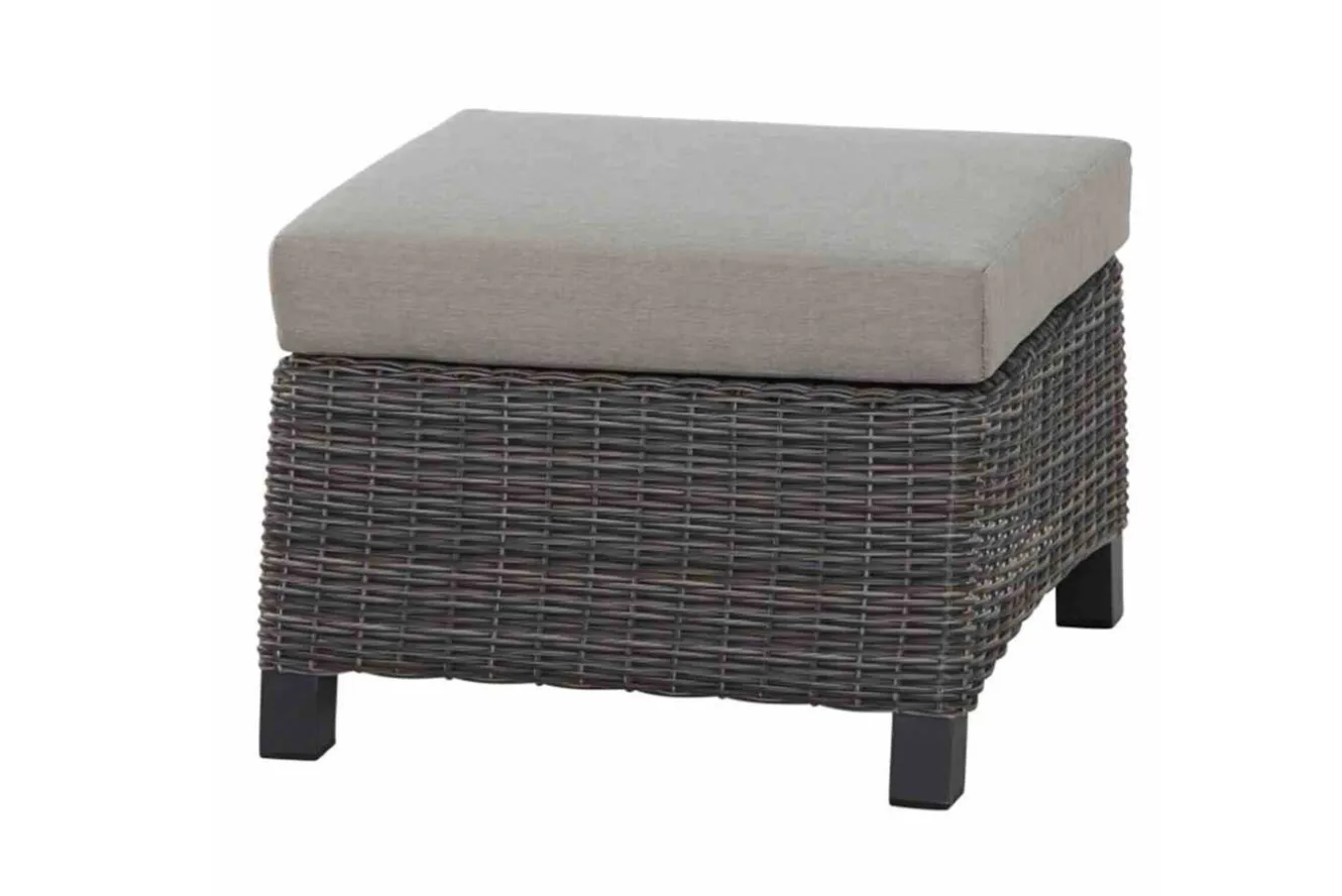 SIENA GARDEN Corido Loungehocker, charcoal, Alu / Gardino®-Geflecht, 60x57x42 cm
