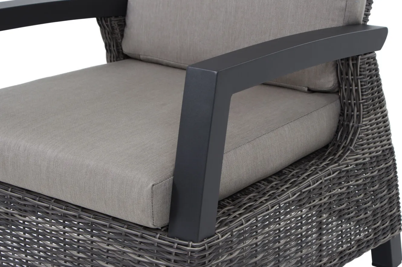 SIENA GARDEN Corido Loungesessel, charcoal, Alu / Gardino®-Geflecht, 73x87x103 cm