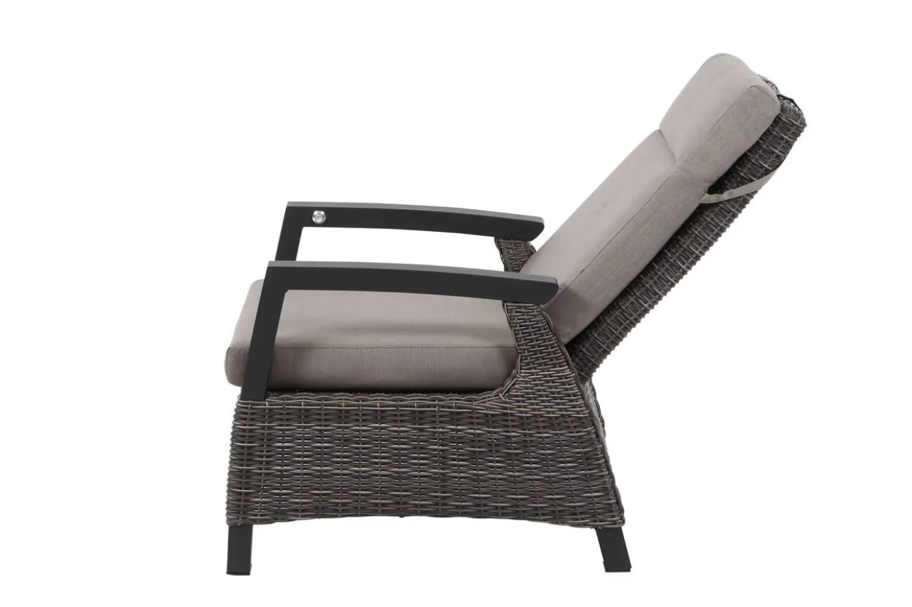 SIENA GARDEN Corido Loungesessel, charcoal, Alu / Gardino®-Geflecht, 73x87x103 cm