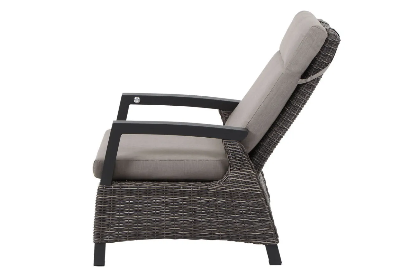SIENA GARDEN Corido Loungesessel, charcoal, Alu / Gardino®-Geflecht, 73x87x103 cm