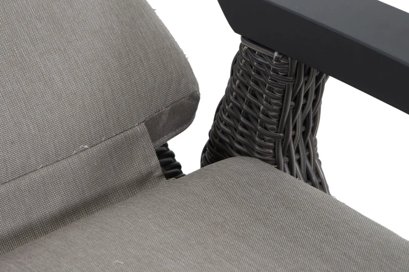 SIENA GARDEN Corido Relaxsessel, charcoal, Alu / Gardino®-Geflecht, 73x87x103 cm, verstellbar