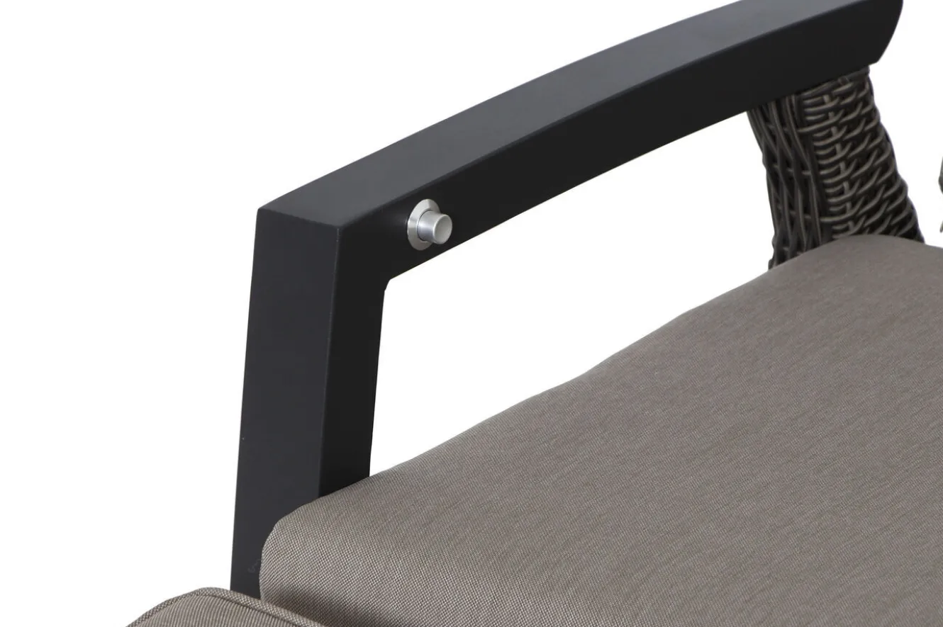 SIENA GARDEN Corido Relaxsessel, charcoal, Alu / Gardino®-Geflecht, 73x87x103 cm, verstellbar