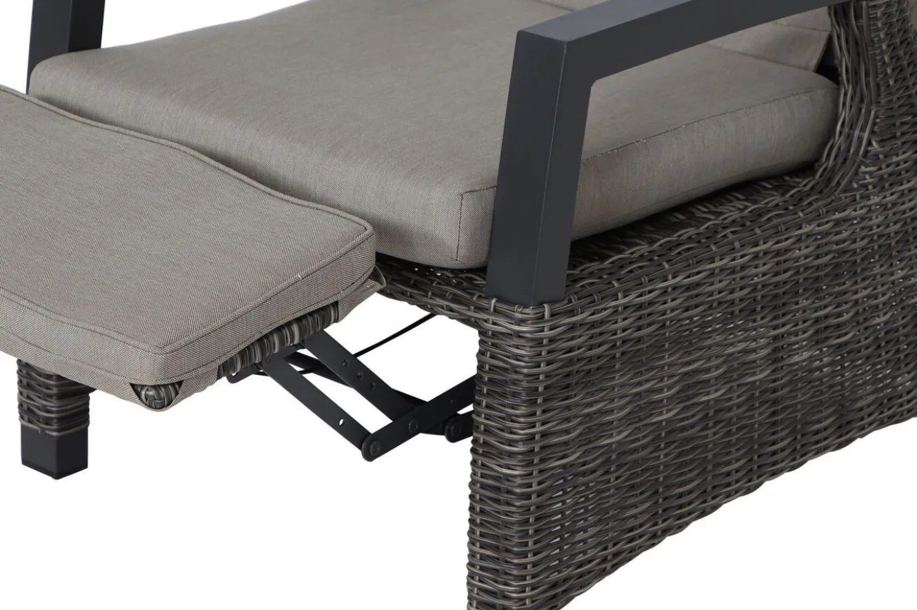 SIENA GARDEN Corido Relaxsessel, charcoal, Alu / Gardino®-Geflecht, 73x87x103 cm, verstellbar