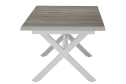 SIENA GARDEN Corido/Sincro Garten-Essgruppe, ice grey/weiß grau, Alu/Gardino®-Geflecht/Keramik, Ausziehtisch 200/260x100 cm, 6 Diningsessel