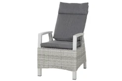 SIENA GARDEN Corido/Sincro Garten-Essgruppe, ice grey/weiß grau, Alu/Gardino®-Geflecht/Keramik, Ausziehtisch 200/260x100 cm, 6 Diningsessel