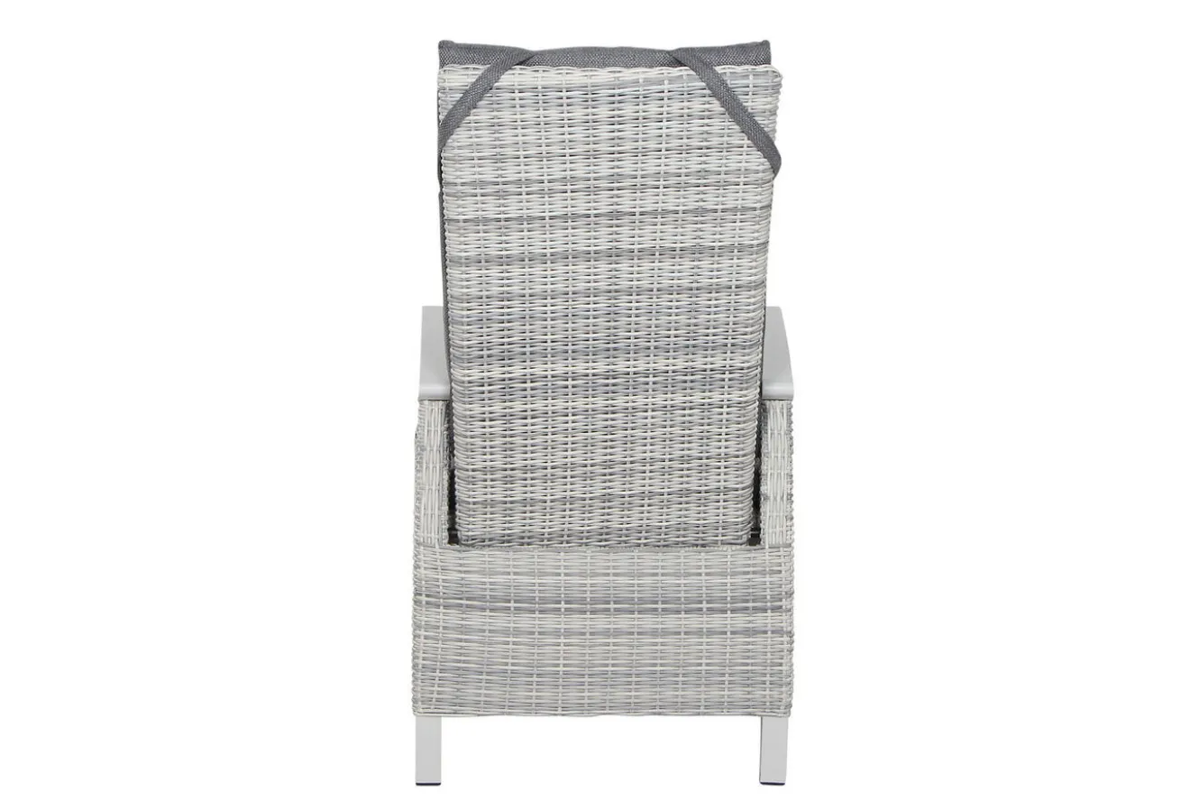 SIENA GARDEN Corido/Sincro Garten-Essgruppe, ice grey/weiß grau, Alu/Gardino®-Geflecht/Keramik, Ausziehtisch 200/260x100 cm, 8 Dining Move Sessel
