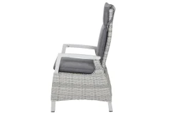 SIENA GARDEN Corido/Sincro Garten-Essgruppe, ice grey/weiß grau, Alu/Gardino®-Geflecht/Keramik, Ausziehtisch 200/260x100 cm, 8 Dining Move Sessel