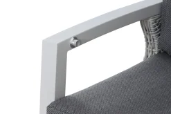 SIENA GARDEN Corido/Sincro Garten-Essgruppe, ice grey/weiß grau, Alu/Gardino®-Geflecht/Keramik, Ausziehtisch 200/260x100 cm, 8 Dining Move Sessel