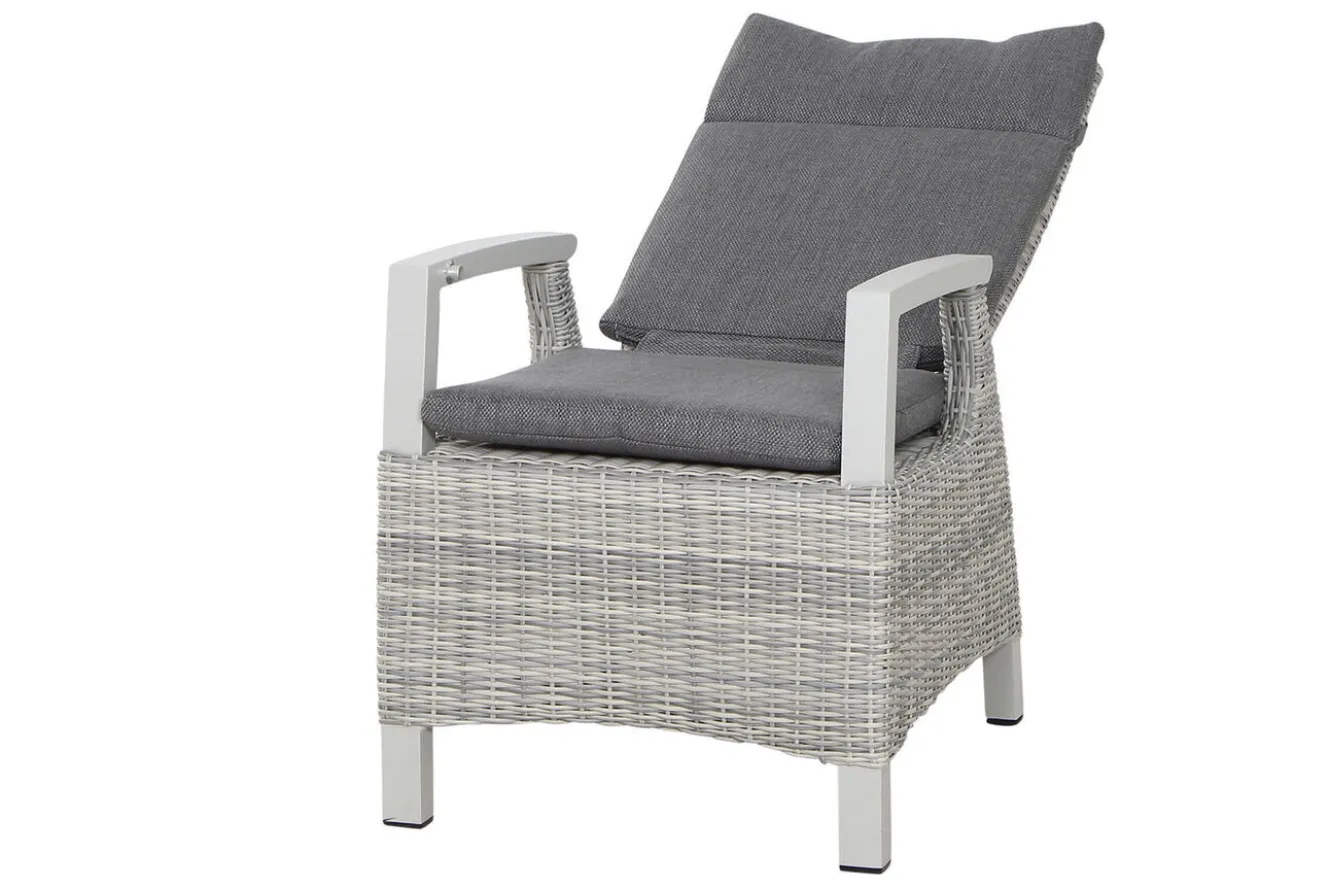 SIENA GARDEN Corido/Sincro Garten-Essgruppe, ice grey/weiß grau, Alu/Gardino®-Geflecht/Keramik, Ausziehtisch 200/260x100 cm, 8 Dining Move Sessel