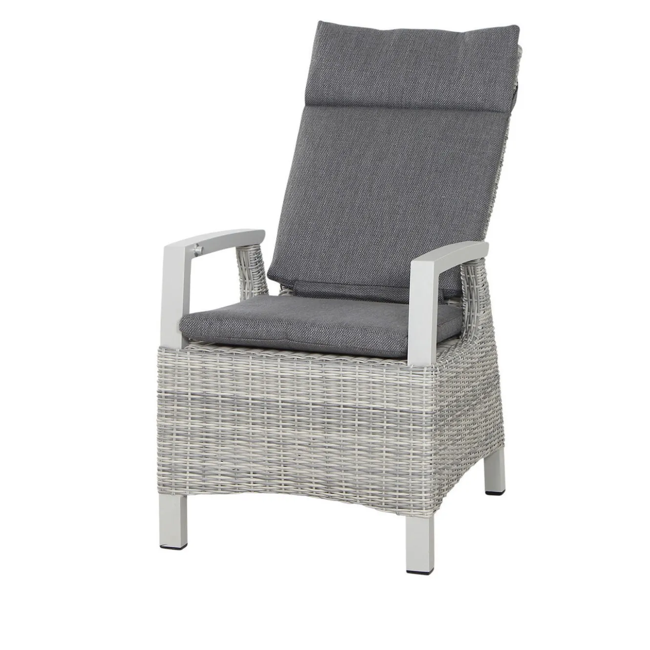 SIENA GARDEN Corido/Sincro Garten-Essgruppe, ice grey/weiß grau, Alu/Gardino®-Geflecht/Keramik, Ausziehtisch 200/260x100 cm, 8 Dining Move Sessel