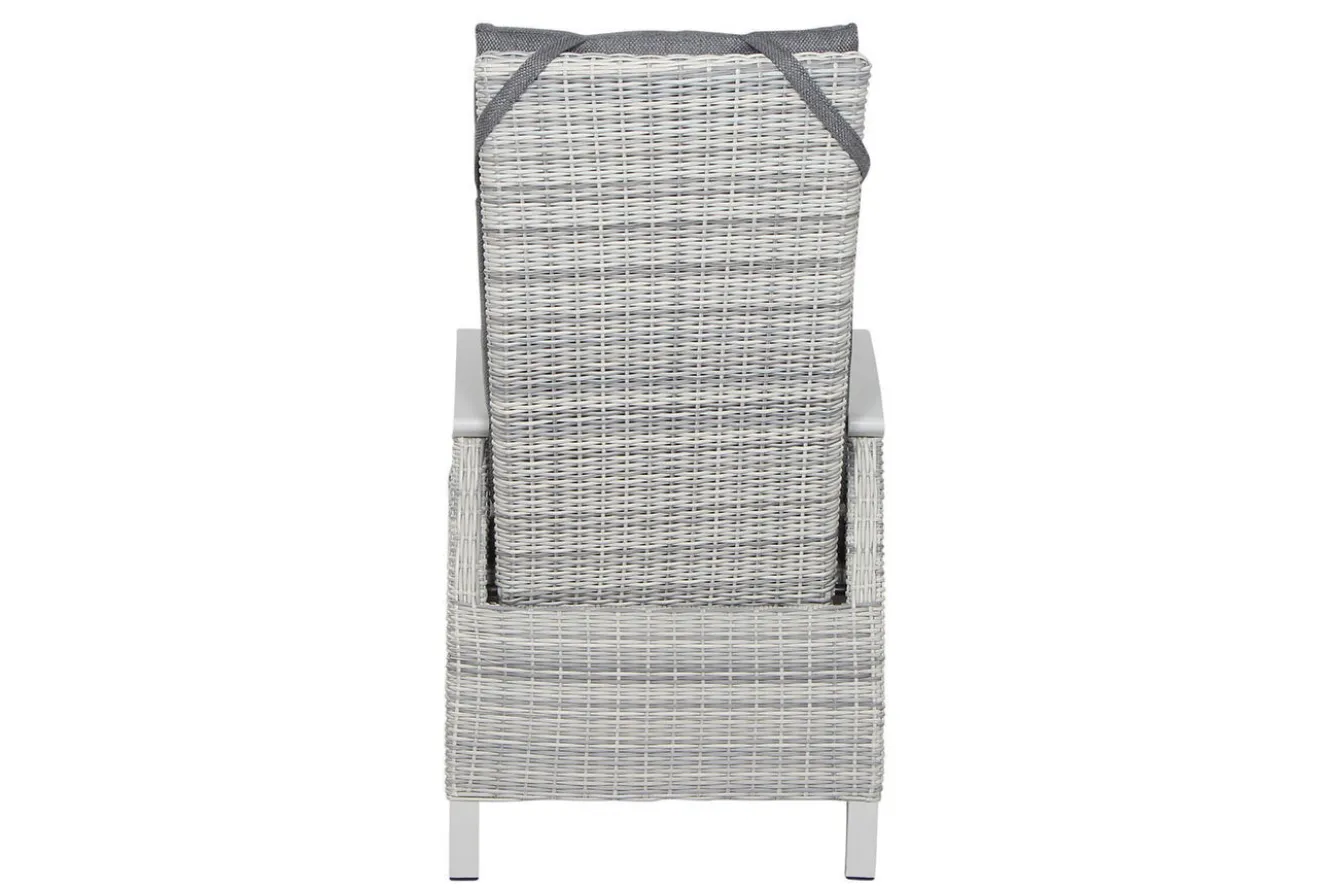 SIENA GARDEN Corido/Sincro Garten-Essgruppe, ice grey/weiß grau, Alu/Gardino®-Geflecht/Keramik, Ausziehtisch 200/260x100 cm, 4 Dining Move Sessel