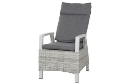 SIENA GARDEN Corido/Sincro Garten-Essgruppe, ice grey/weiß grau, Alu/Gardino®-Geflecht/Keramik, Ausziehtisch 200/260x100 cm, 4 Dining Move Sessel