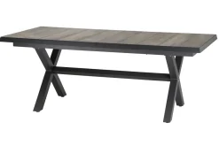 SIENA GARDEN Corido / Sincro Garten-Essgruppe, charcoal, Alu / Gardino®-Geflecht, 6 Diningsessel, Ausziehtisch 200/260 x 100 cm