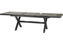 SIENA GARDEN Corido / Sincro Garten-Essgruppe, charcoal, Alu / Gardino®-Geflecht, 8 Diningsessel, Ausziehtisch 200/260 x 100 cm