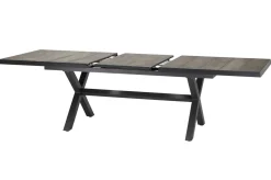 SIENA GARDEN Corido / Sincro Garten-Essgruppe, charcoal, Alu / Gardino®-Geflecht, 4 Diningsessel, Ausziehtisch 200/260x 100 cm
