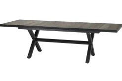 SIENA GARDEN Corido / Sincro Garten-Essgruppe, charcoal, Alu / Gardino®-Geflecht, 4 Diningsessel, Ausziehtisch 200/260x 100 cm