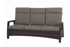 SIENA GARDEN Corido 3-Sitzer Sofa, charcoal, Alu / Gardino®-Geflecht, 206x87x103 cm, verstellb. Rückenlehnen