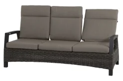 SIENA GARDEN Corido 3-Sitzer Sofa, charcoal, Alu / Gardino®-Geflecht, 206x87x103 cm, verstellb. Rückenlehnen