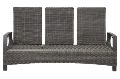 SIENA GARDEN Corido 3-Sitzer Sofa, charcoal, Alu / Gardino®-Geflecht, 206x87x103 cm, verstellb. Rückenlehnen