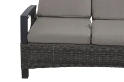 SIENA GARDEN Corido 3-Sitzer Sofa, charcoal, Alu / Gardino®-Geflecht, 206x87x103 cm, verstellb. Rückenlehnen