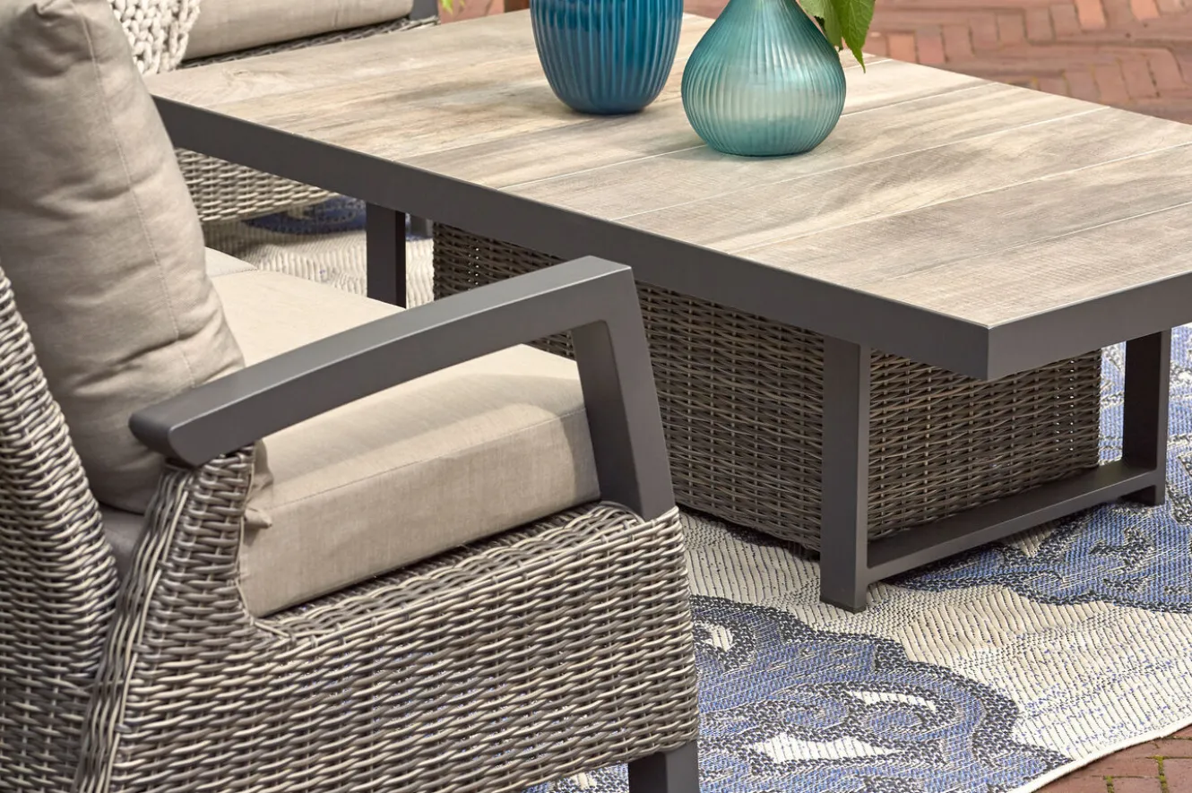 SIENA GARDEN Corido 2-Sitzer Sofa, charcoal, Alu / Gardino®-Geflecht, 136x83x88 cm, Armlehne rechts