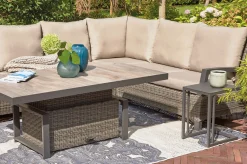 SIENA GARDEN Corido 2-Sitzer Sofa, charcoal, Alu / Gardino®-Geflecht, 136x83x88 cm, Armlehne rechts