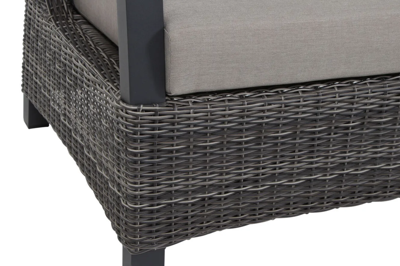 SIENA GARDEN Corido 2-Sitzer Sofa, charcoal, Alu / Gardino®-Geflecht, 136x83x88 cm, Armlehne rechts