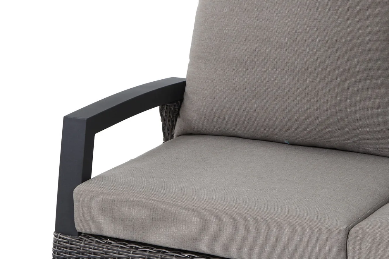 SIENA GARDEN Corido 2-Sitzer Sofa, charcoal, Alu / Gardino®-Geflecht, 136x83x88 cm, Armlehne rechts