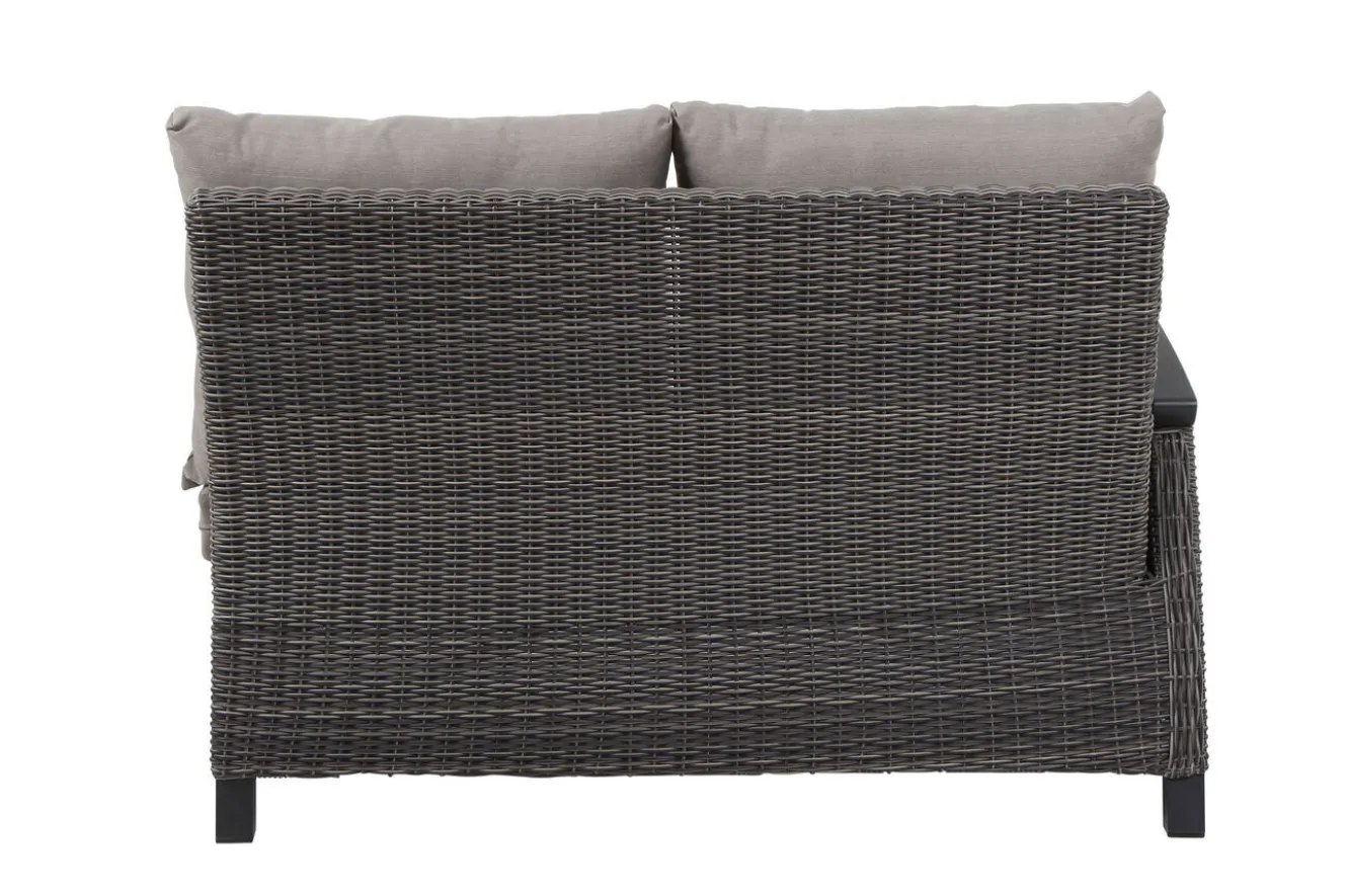 SIENA GARDEN Corido 2-Sitzer Sofa, charcoal, Alu / Gardino®-Geflecht, 136x83x88 cm, Armlehne rechts