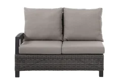 SIENA GARDEN Corido 2-Sitzer Sofa, charcoal, Alu / Gardino®-Geflecht, 136x83x88 cm, Armlehne rechts